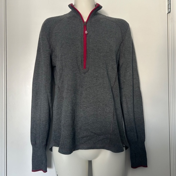 Eddie Bauer Quarter Zip Grey Lightweight Top - Picture 3 of 13